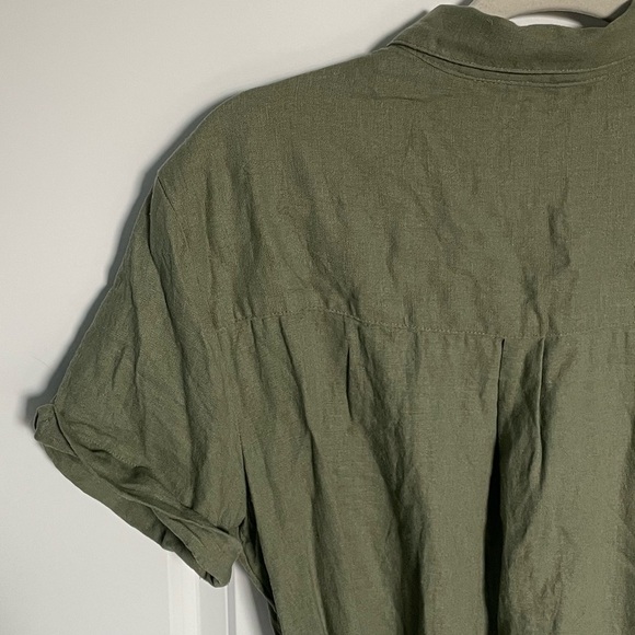 Abercrombie & Fitch Green Linen Blend Button Down Shirt Dress - 35043 - Picture 10 of 16